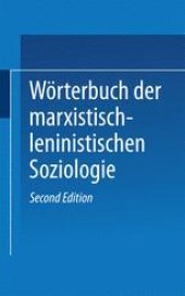 book Wörterbuch der Marxistisch-Leninistischen Soziologie