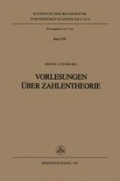 book Vorlesungen über Zahlentheorie