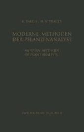 book Modern Methods of Plant Analysis / Moderne Methoden der Pflanzenanalyse