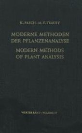 book Modern Methods of Plant Analysis / Moderne Methoden der Pflanzenanalyse