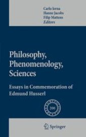 book Philosophy, Phenomenology, Sciences: Essays in Commemoration of Edmund Husserl