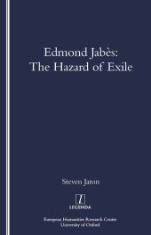 book Edmond Jabès: the hazard of exile