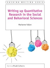 book Writing up quantitative research in the social and behavioralsciences