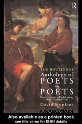 book The Routledge Anthology of Poets on Poets: Poetic Responses to English Poetry from Chaucer to Yeats