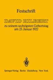 book Festschrift: zu seinem sechzigsten Geburtstag am 23.Januar 1922