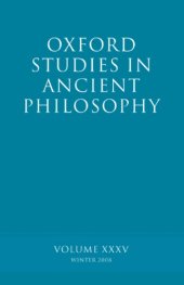 book Oxford Studies in Ancient Philosophy XXXV