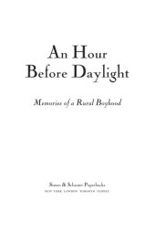 book An hour before daylight memories of a rural boyhood