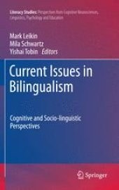 book Current Issues in Bilingualism: Cognitive and Socio-linguistic Perspectives