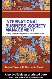 book International Business-Society Management: Linking Corporate Responsibility and Globalization