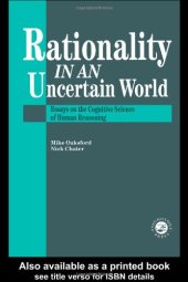 book Rationality In An Uncertain World: Essays In The Cognitive Science Of Human Understanding