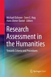 book Research Assessment in the Humanities Towards Criteria and Procedures