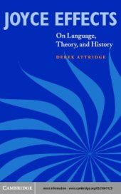 book Joyce effects on language, theory, and history