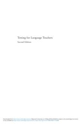 book Testing for Language Teachers