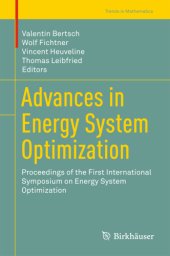 book Advances in Energy System Optimization Proceedings of the first International Symposium on Energy System Optimization