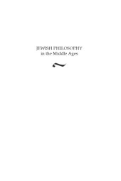 book Jewish Philosophy in the Middle Ages