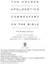 book The Holman apologetics commentary on the Bible: the Gospels and Acts