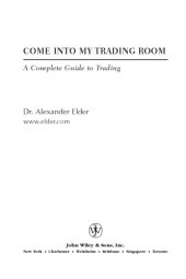 book Come into my trading room: a complete guide to trading