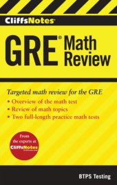 book CliffsNotes GRE Math Review