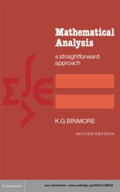 book Mathematical analysis: a straightforward approach