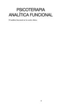 book Psicoterapia Analítica Funcional. El análisis funcional en la sesión clínica