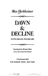 book Dawn & Decline: Notes 1926-1931 and 1950-1969