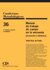 book Manual de trabajo de campo en la encuesta (presencial y telefónica)