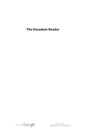 book The Decadent Reader: Fiction, Fantasy, and Perversion from Fin-de-siècle France