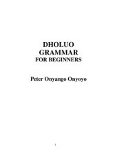 book Dholuo grammar for beginners