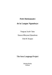 book Petit Dictionnaire de la Langue Ngambaye