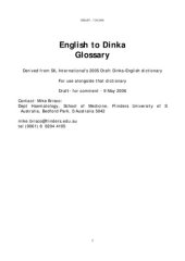 book English to Dinka Glossary