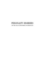 book Personality disorders and the five-factor model of personality