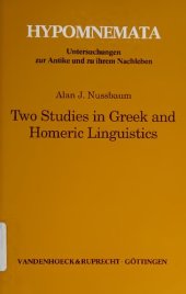 book Two Studies in Greek and Homeric Linguistics