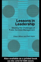 book Lessons in Leadership: Meeting the Challenges of Public Service Management