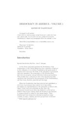 book On Democracy in America: Volume 1