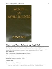 book WOMEN AS WORLD BUILDERS: studies in modern feminism (classic reprint)