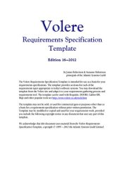 book Volere Requirements Specification Template