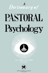 book A Dictionary of Pastoral Psychology