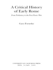 book A critical history of early Rome: from prehistory to the first Punic War