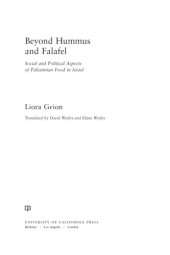 book Beyond hummus and falafel: social and political aspects of Palestinian food in Israel