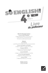 book So English! : 4e, cycle 4, A2 : livre du professeur