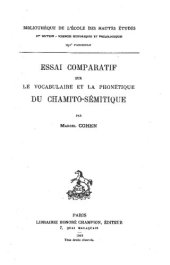 book Essai comparatif sur le vocabulaire et la phonétique du chamito-sémitique