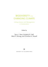 book Biodiversity in a changing climate: linking science and management in conservation