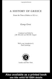 book A History of Greece: From the Time of Solon to 403 BC