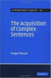 book The Acquisition of Complex Sentences