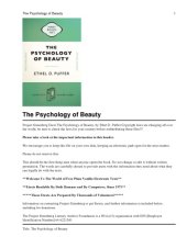 book The psychology of beauty