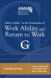 book AMA guides to the evaluation of work ability and return to work