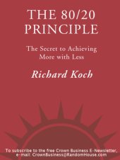 book The 80/20 principle: the secret of achieving more with less