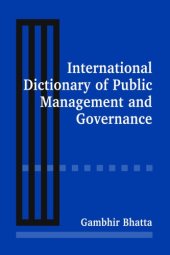 book International dictionary of public management and governance