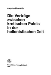 book Die Verträge zwischen kretischen Poleis in der hellenistischen Zeit