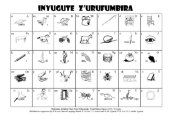 book Inyugute zʼurufumbira. Rufumbira Alphabet Chart